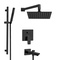 Matte Black Tub and Shower Faucet Set with Handheld, Rain Shower Head